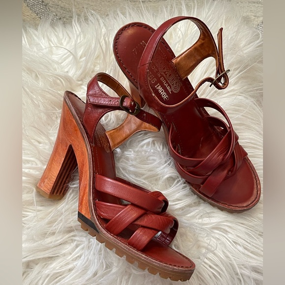 70’s Brazilian Platform Heels/ Braided Leather/Footworks Brasil/ Fits Size 6.5-7 - Picture 9 of 16